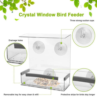 Acrylic Bird Feeder Pet Bird Cage Outdoor Hummingbird Feeder